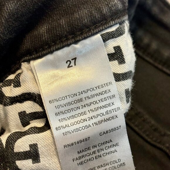 Sam Edelman The Stilleto High Rise Frayed Hem Skinny Crop Black Jeans Wo… - Picture 6 of 9